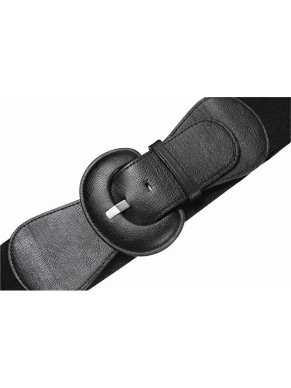 Women's Wide Stretchy Cinch Belt Vintage Chunky Buckle Elastic Belt